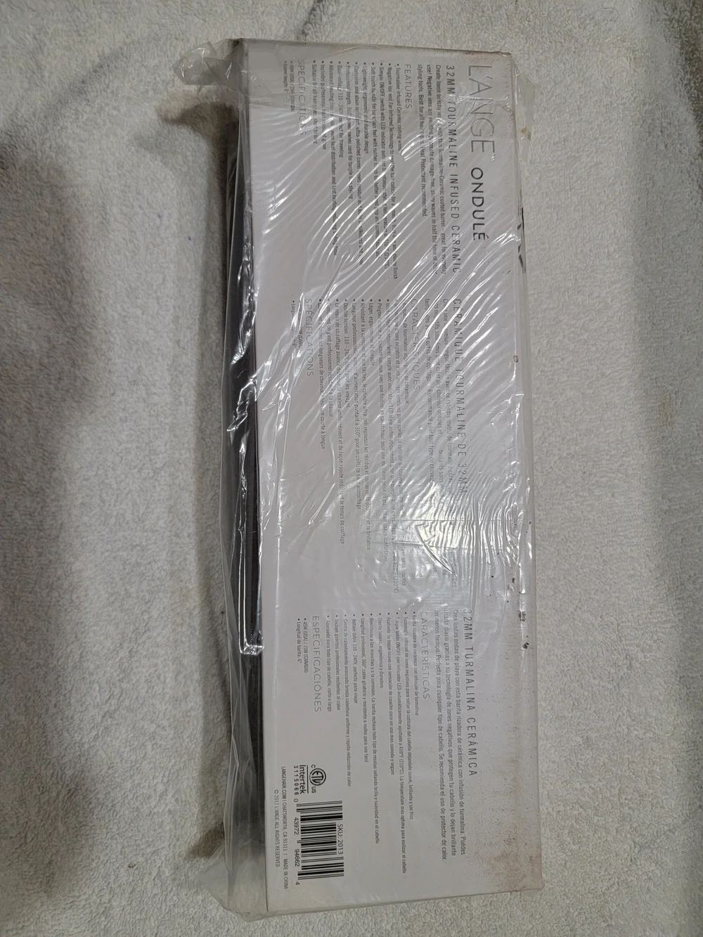 Lange Black Curling Iron with ON/OFF Switch NWT